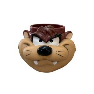 Vintage 90s Taz Tasmanian Devil 3D plastic Mug Coffee Cup Warner Bros Looney Tun